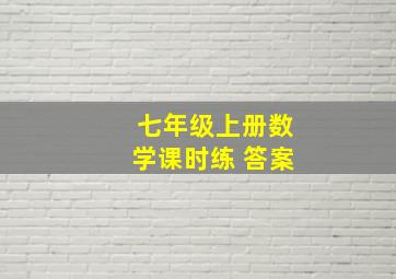 七年级上册数学课时练 答案